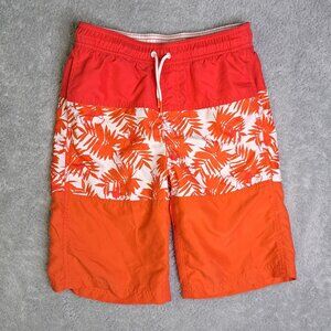 Cat & Jack Boys Swim Trunks XL Red & Orange Hawaiian Print
